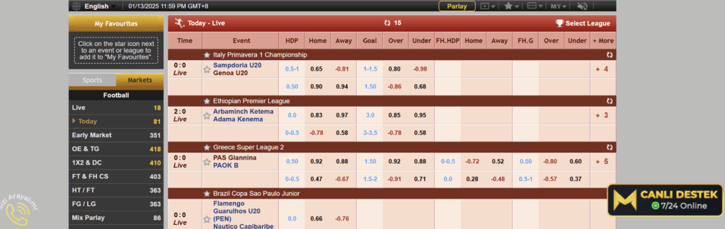 Malt Casino spor bahislerinin önizlemesi